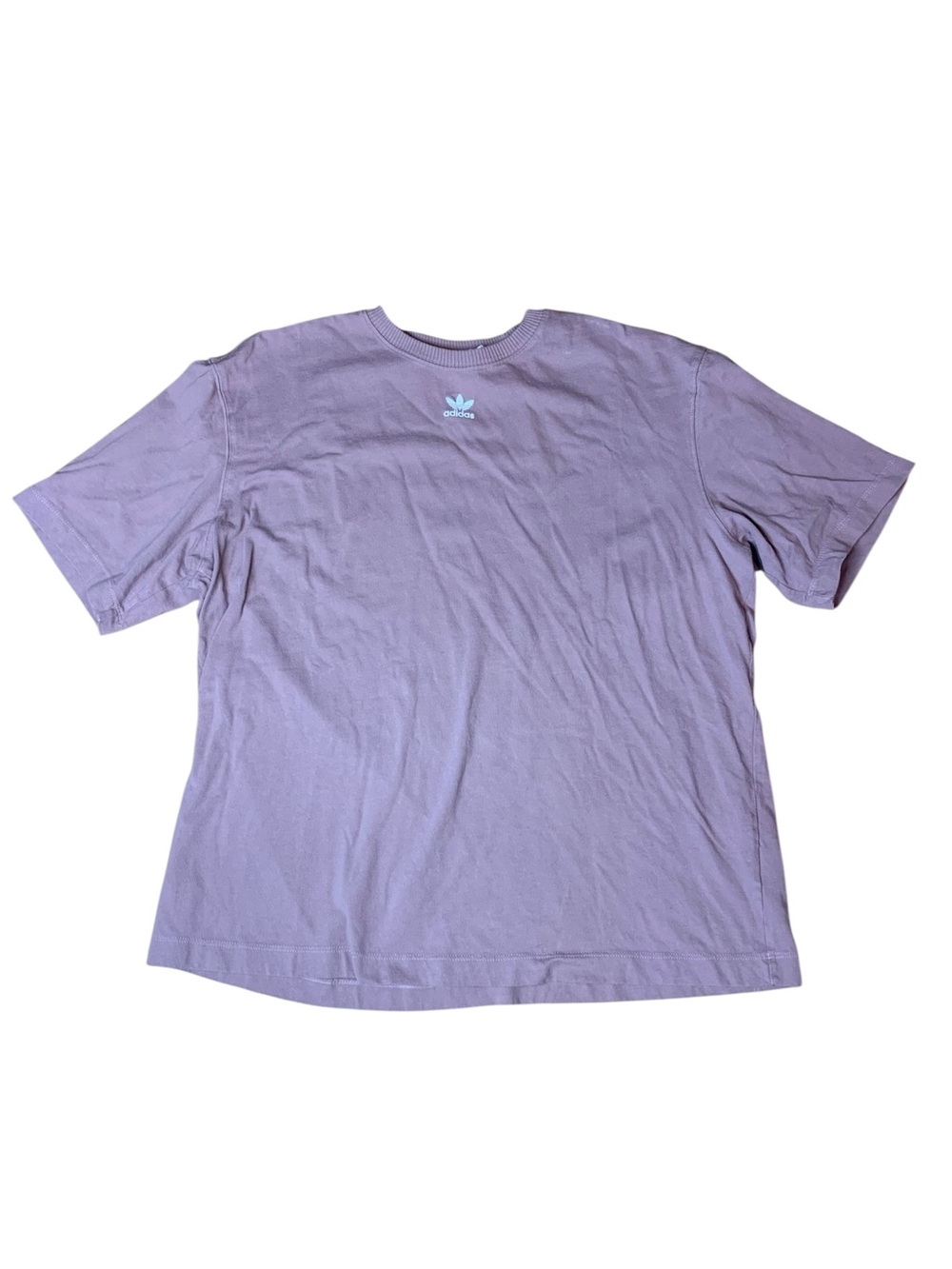 Adidas Originals Dusty Purple Mauve Embroidered Trefoil Logo Tee T-Shirt Size M
